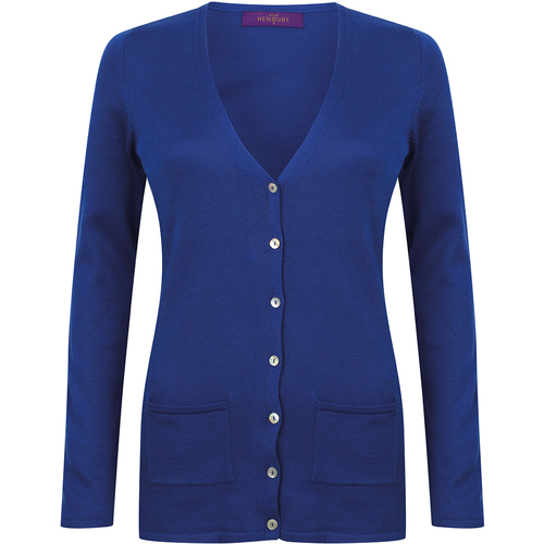 Abbigliamento Donna Gilet / Cardigan Henbury Fine Knit Blu