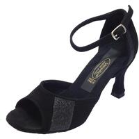 Scarpe Donna Sandali sport Vitiello Dance Shoes Scarpa per Tango Argentino da donna in camoscio nero tacco 7 Nero