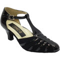 Sandali Vitiello Dance Shoes  Standard nero vernice e camoscio tacco