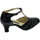 Scarpe Donna Sandali sport Vitiello Dance Shoes Standard nero vernice e camoscio tacco Nero