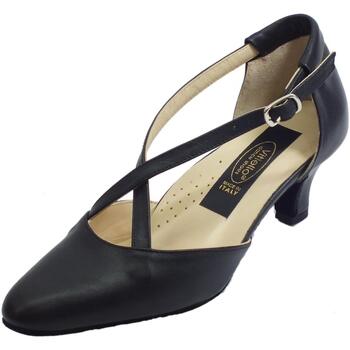 Scarpe Donna Décolleté Vitiello Dance Shoes Scarpa da donna per ballo standard pelle colore nero tacco 50R Nero
